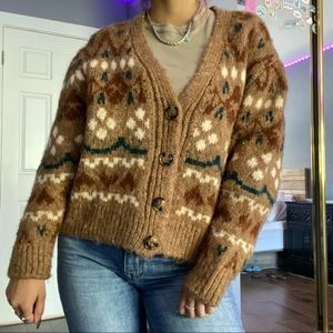 ZARA Fuzzy Knit Button Down Sweater/Cardigan